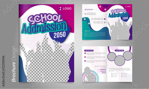 Kids back to school admission modern trifold brochure design template