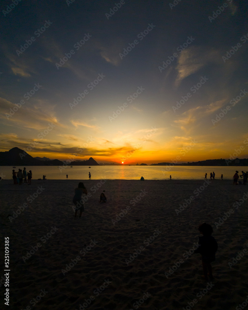 sunset on the beach in niteroi sunset on the beach in niteroi