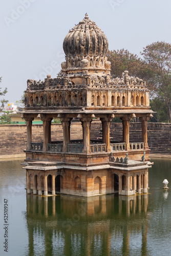 The Beautiful Santhebennur Pukhkarani, The Stone Bath Well, Build in Santhebennur, Channagiri, Karnataka, India. photo