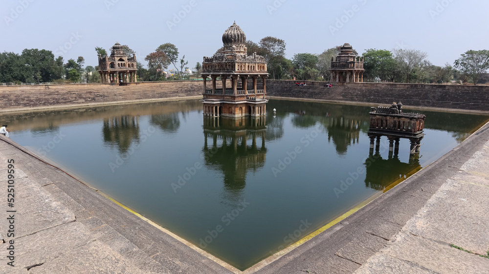 The Beautiful Santhebennur Pukhkarani, The Stone Bath Well, Build in Santhebennur, Channagiri, Karnataka, India.