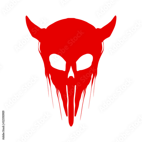 red devil mask skull mascot logo
