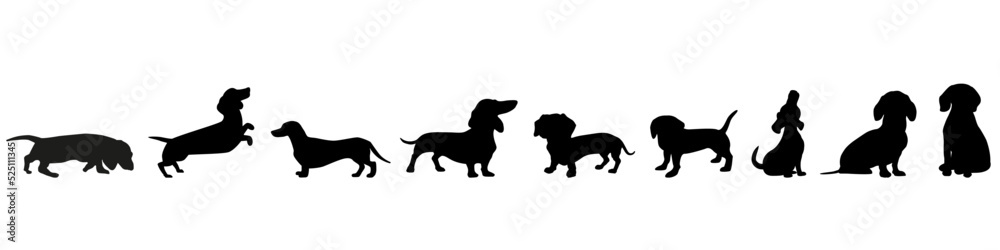 Dachshund icon vector set. Dog illustration sign collection. Home pet symbol or logo.