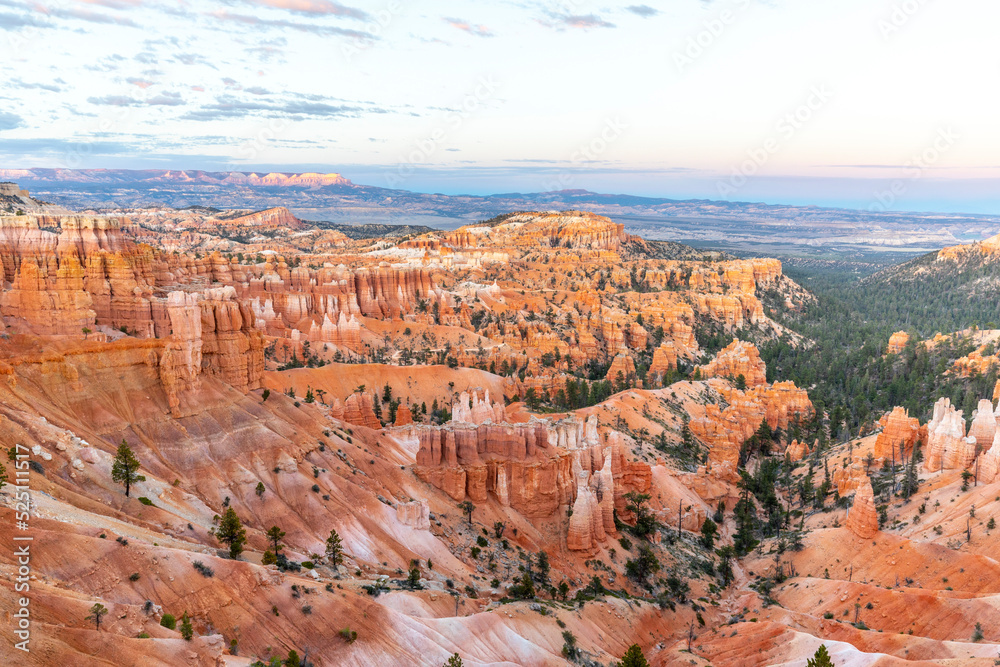 scenic view to the hoodoos in the Bryce Canyon national Park, Utah,