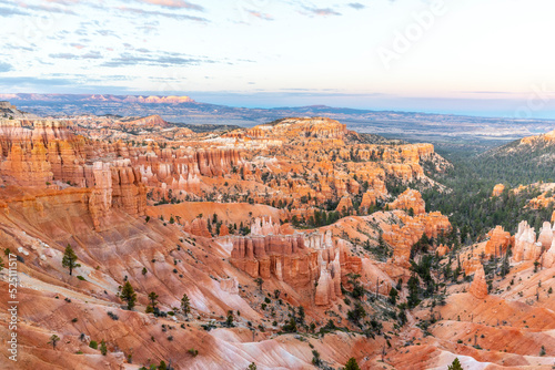 scenic view to the hoodoos in the Bryce Canyon national Park, Utah,