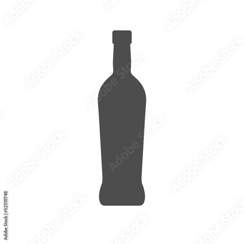 Grey glass wine bottle icon isolated on white background