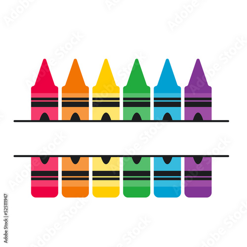 Colorful crayon vector Concept of back to school. Isolated on white background.