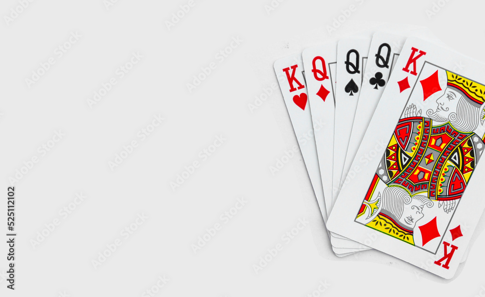 Fototapeta premium Royal Flush playing cards on a white background.