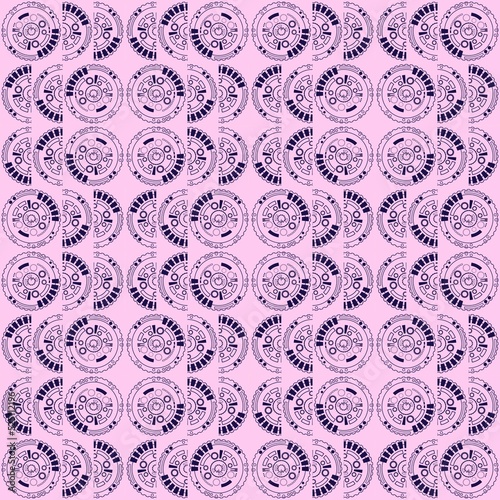 The Pink and Blue Digital Circle Format in Modern Seamless pattern