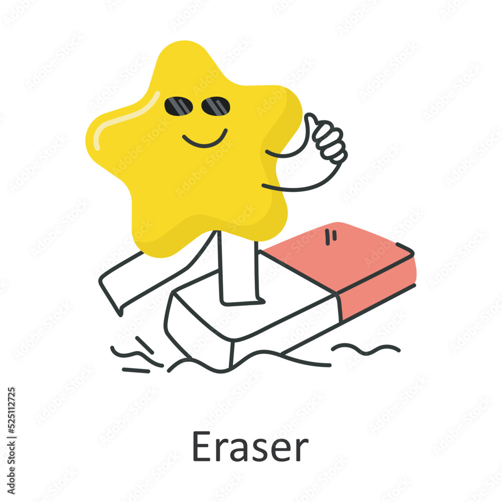 Eraser vector illustration isolated on white background. Flat Illustration style design. Eraser vector illustration isolated on white background. Flat Illustration style design.