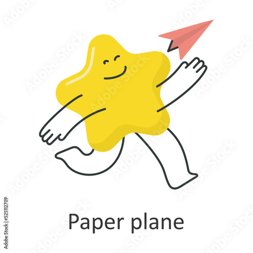 Paper plane vector illustration isolated on white background. Flat Illustration style design.