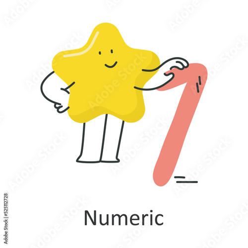 Numeric vector illustration isolated on white background. Flat Illustration style design. © Designer`s Circle 