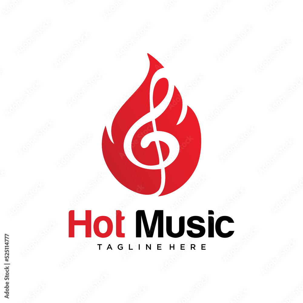 Fototapeta premium Hot Music Logo Design