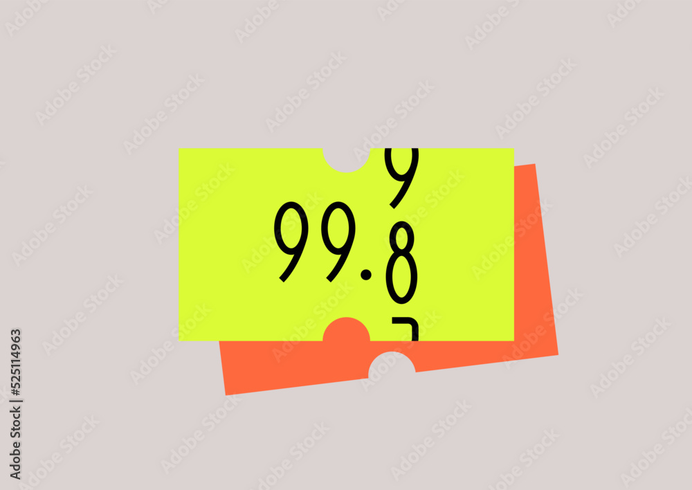 Ever changing neon price tag, inflation and financial crisis Stock