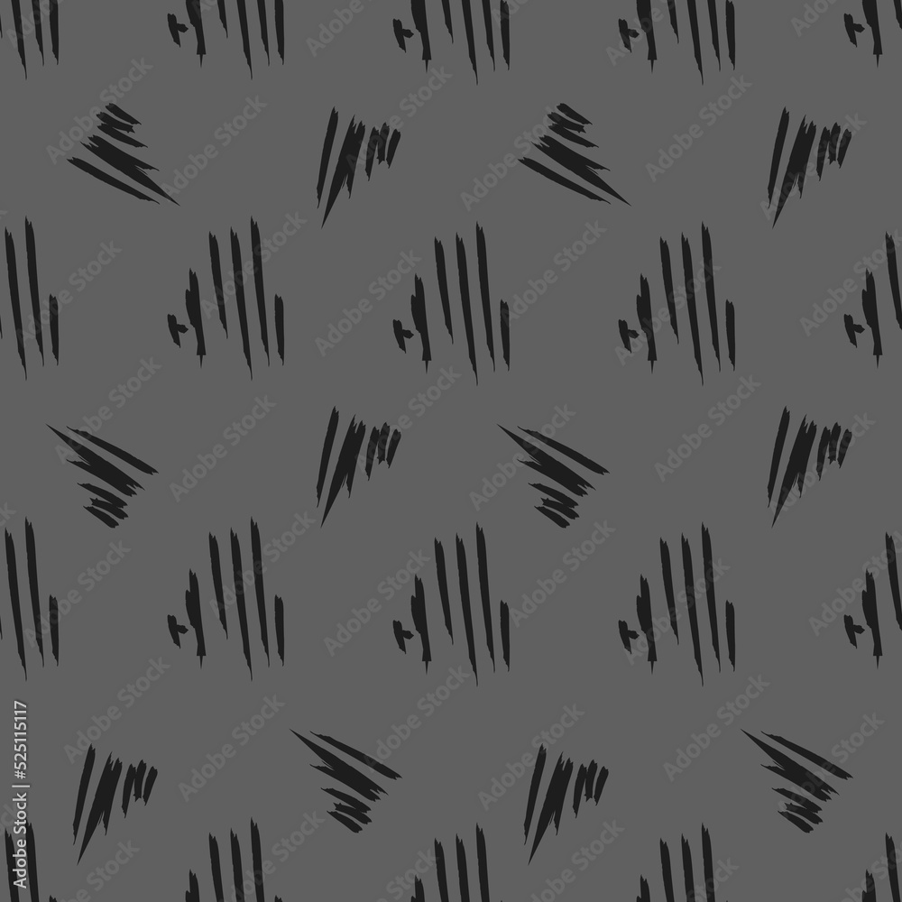 Fototapeta premium Vector. Hand drawn monochrome grey, black and white seamless pattern. Hatching. Abstract vector texture from strokes in grunge style. Backgrounds with ink, felt-tip pen, brush, ink.