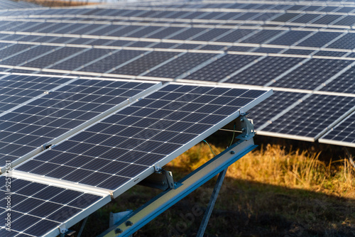 Detail photo of solar panels in the outdoors