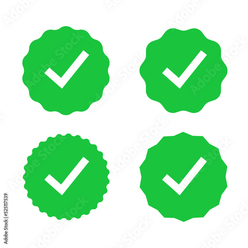 Check icon tick mark sign. Ok correct yes green vector accept choice list success right checkmark