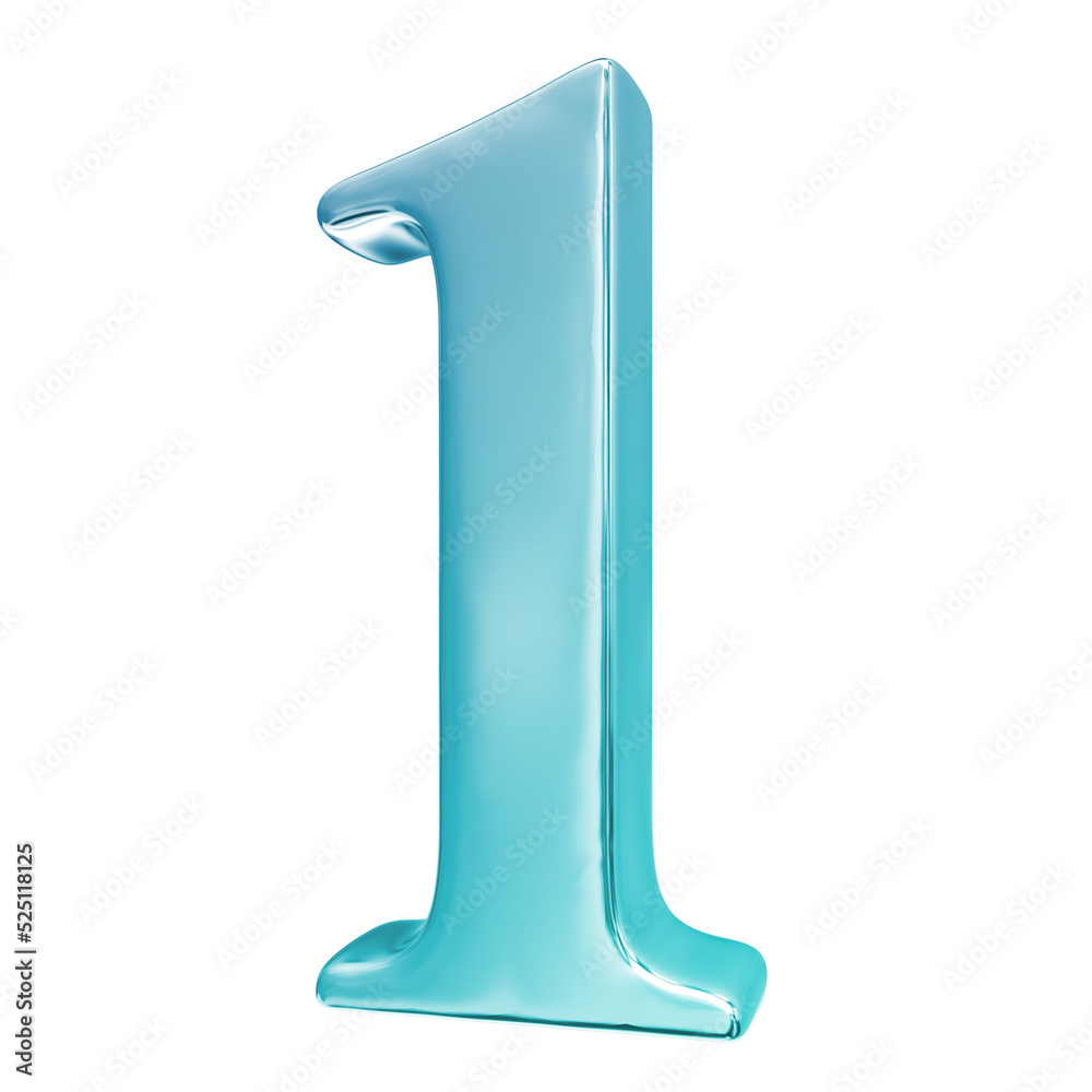 3d blue number 1 3d blue number 1