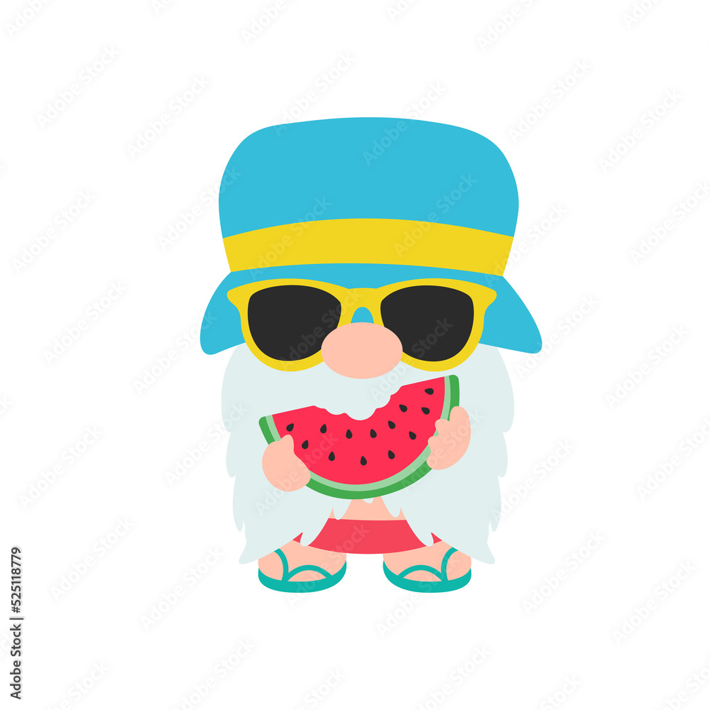 Gnomes Summer. Gnomes wear hats and sunglasses for summer trips to the beach. Gnomes Summer. Gnomes wear hats and sunglasses for summer trips to the beach.
