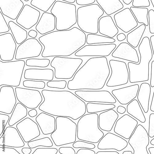 CAD drawings. Drawing of a stone wall for landscaping, outdoor work and park, the foundation of the house foundation. For web tiles and brochures, interior design, building foundation decoration