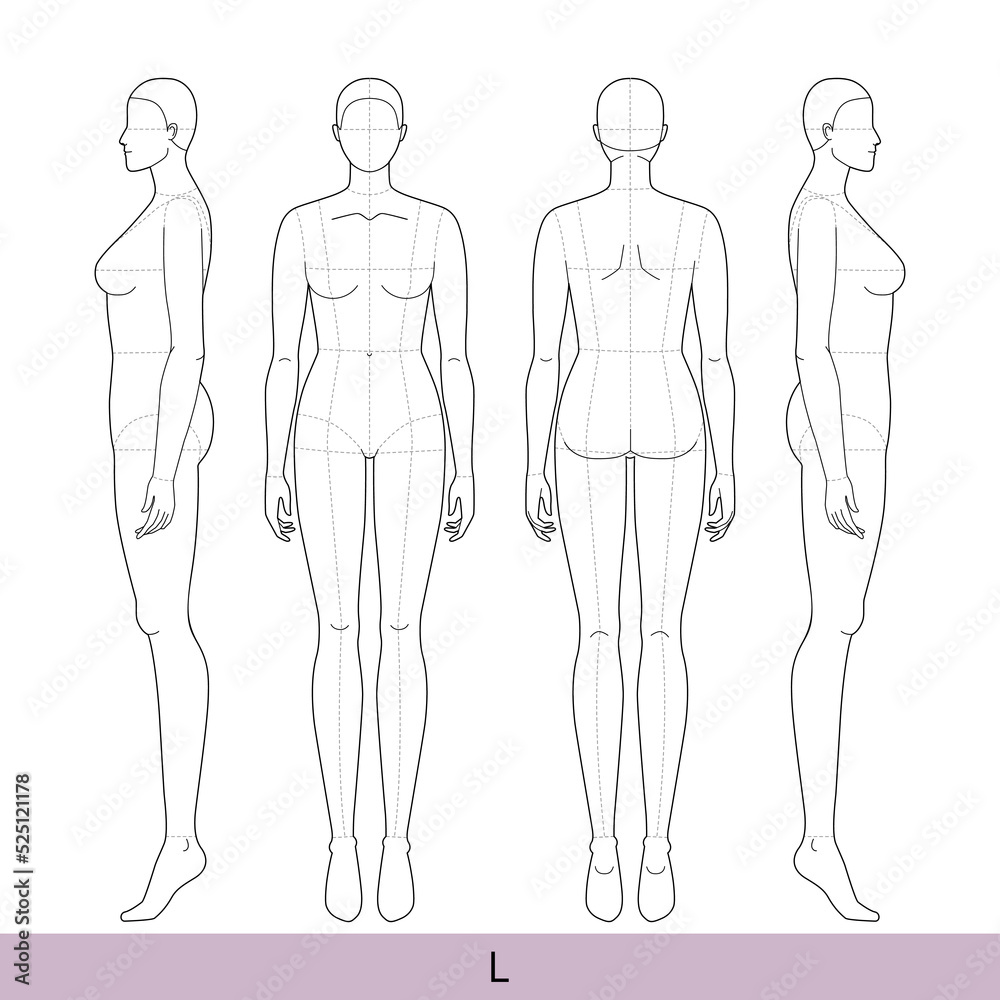 Set of XS Size Men Fashion Template 9 Nine Head Size Croquis Gentlemen  Model Skinny Body Figure Front Side Back View Stock Vector  Illustration  of people fashion 254717640