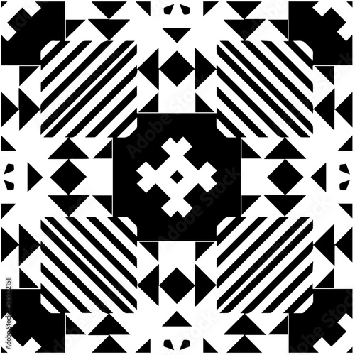 Design seamless monochrome geometric pattern. Abstract background. Vector art.Perfect for site backdrop, wrapping paper, wallpaper, textile and surface design. 