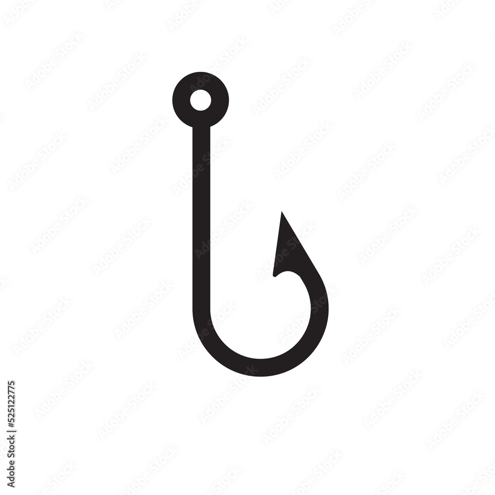 Vector Fishing Hooks For Hanging Lures. isolate on white background. Vector Fishing Hooks For Hanging Lures. isolate on white background.