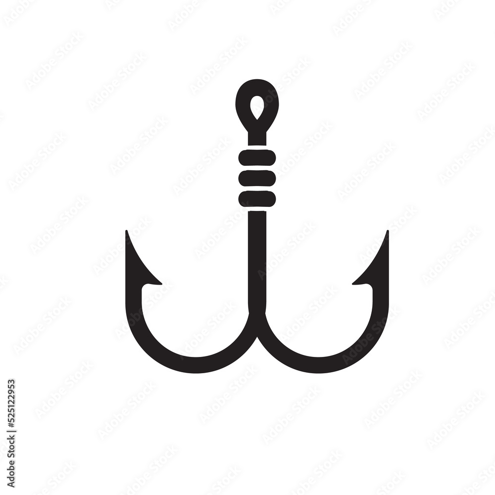 Vector Fishing Hooks For Hanging Lures. isolate on white background. Vector Fishing Hooks For Hanging Lures. isolate on white background.