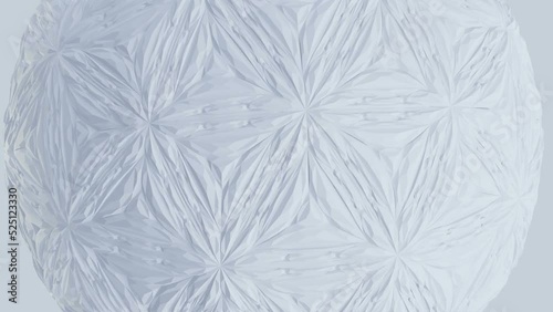 Looped Stylish 3D Abstract Animation. Concept Liquid Pattern. Reflection Surface Macro. Light Frost Sphere