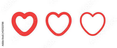 Heart vector icons. Set of love symbols. Isolated pictograms. Valentine's day design elements.