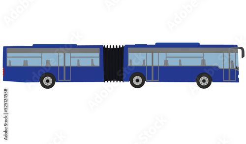 Blue double bus. vector illustration