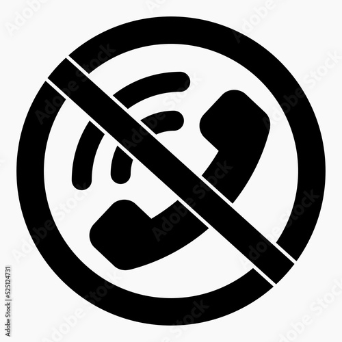 Do not call No phone. Don't use the phone. Call ban. Vector icon.