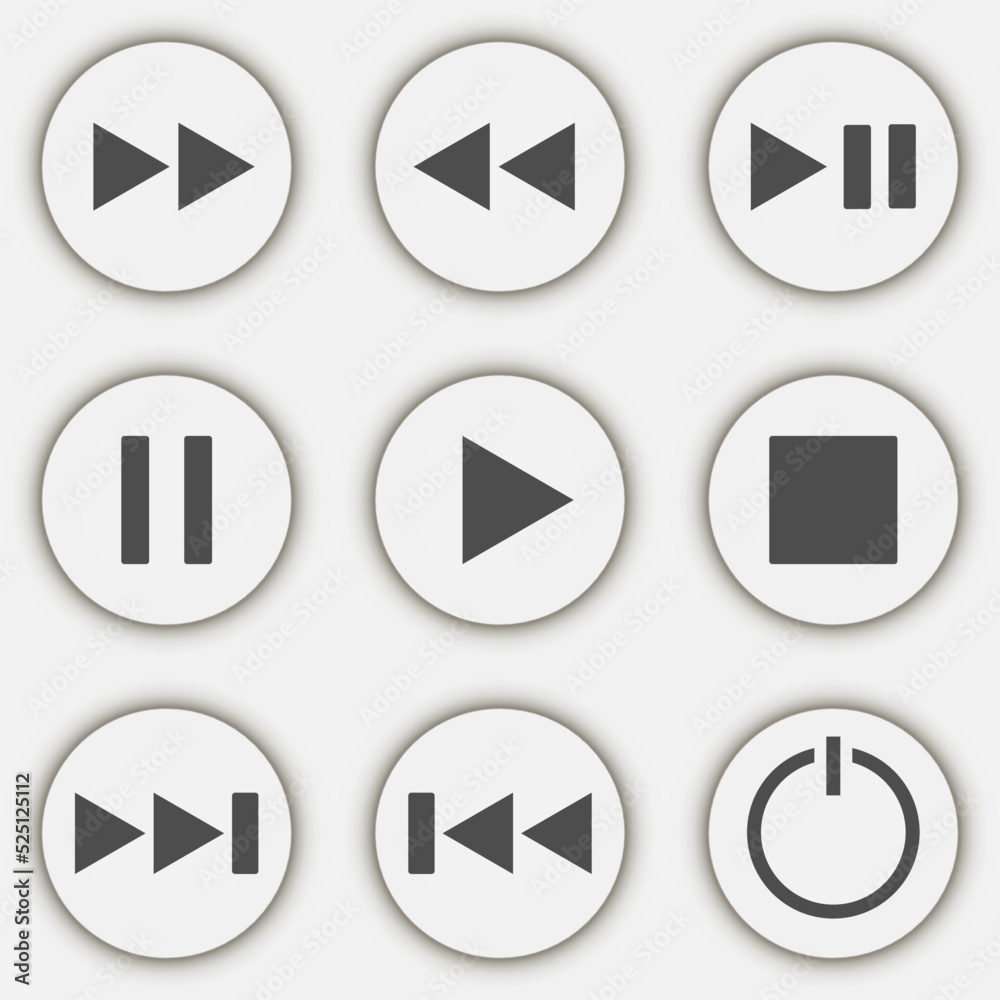 Media Player Buttons set. Vector illustration. Media Player Buttons set. Vector illustration.