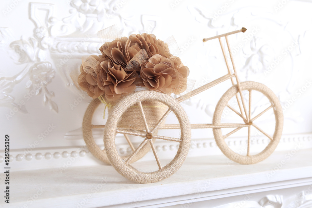 souvenir bike with flowers and candles