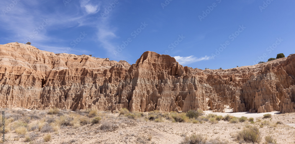Rock Formation in the desert of American Nature Landscape. Cathedral Gorge State Park, Panaca, Nevada, United States of America. Background Rock Formation in the desert of American Nature Landscape. Cathedral Gorge State Park, Panaca, Nevada, United States of America. Background