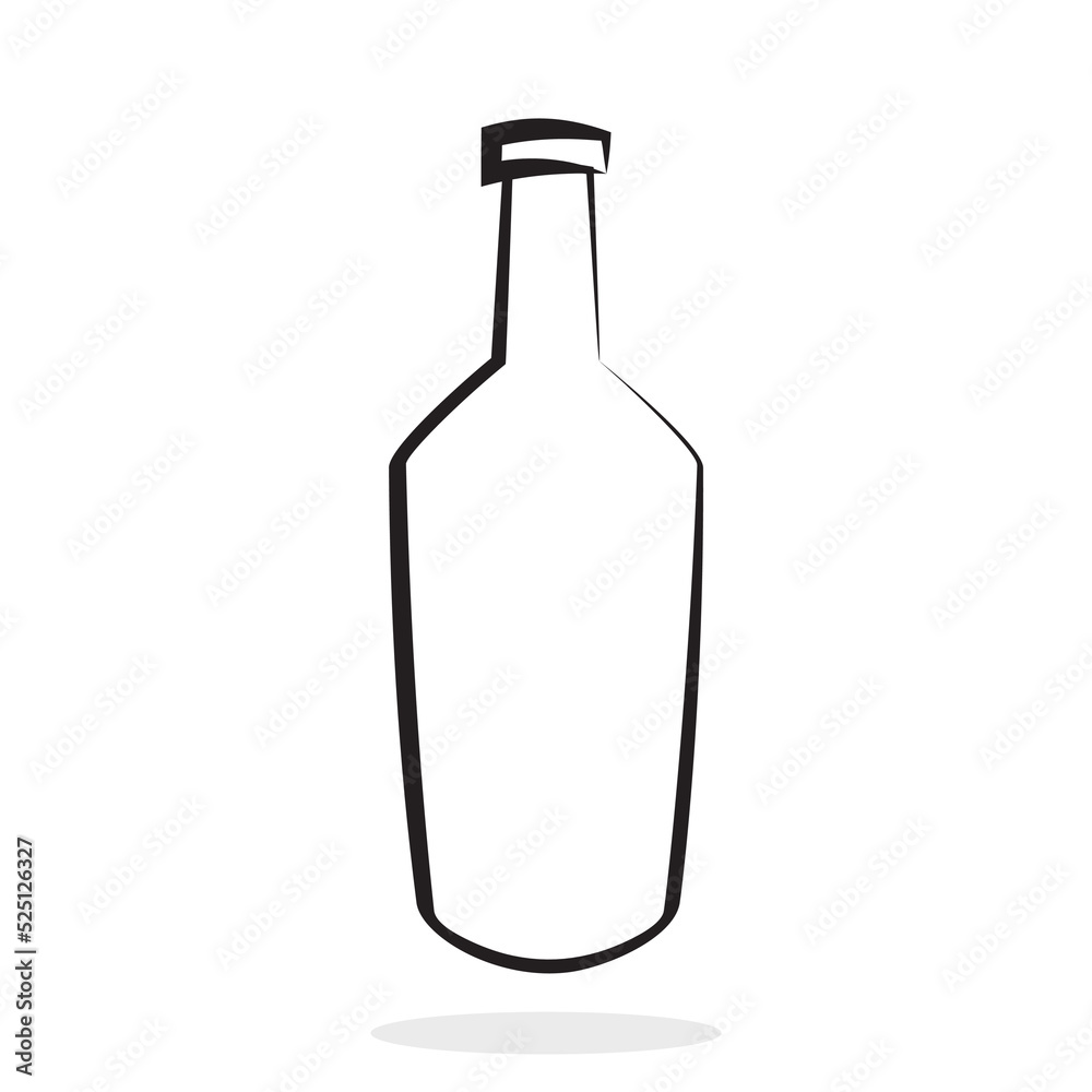 Wine bottle vector icon. Alcoholic drink in cartoon style. Wine bottle vector icon. Alcoholic drink in cartoon style.