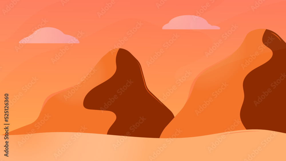 desert backgrounds landscape wallpaper orange sunset vector 