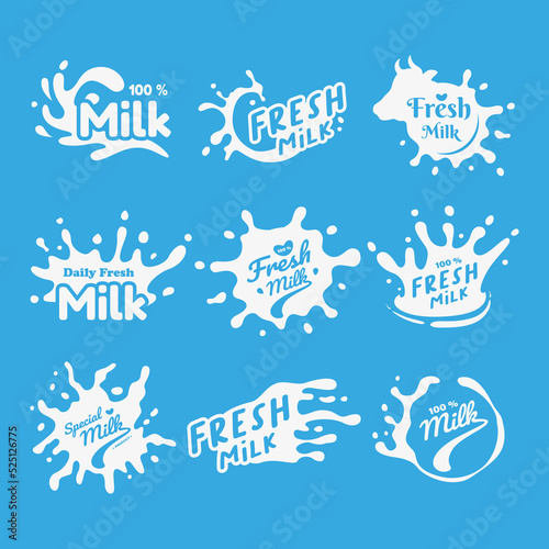 Fresh Milk splash vector design for label brand or healthy drink product