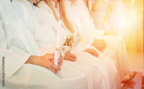 first communion in the church photo