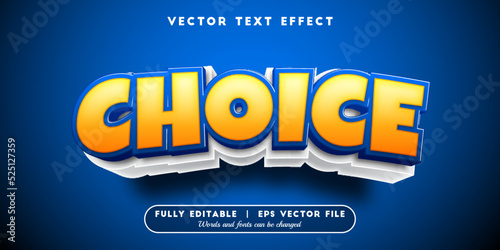 Text effects 3d choice, editable text style