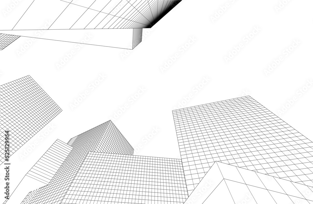 Modern architecture vector 3d illustration Modern architecture vector 3d illustration