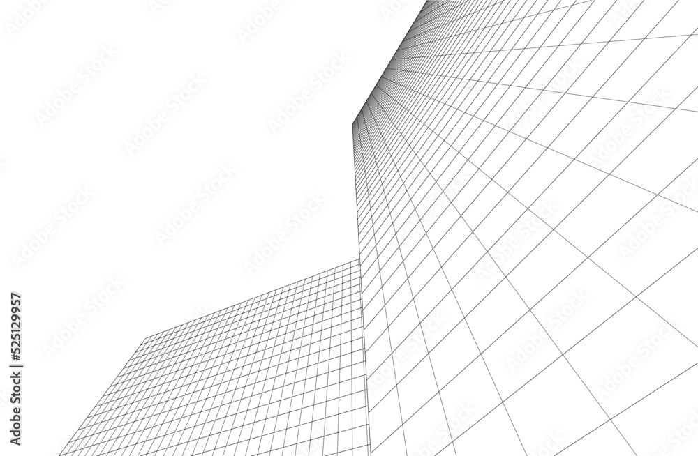 Modern architecture vector 3d illustration