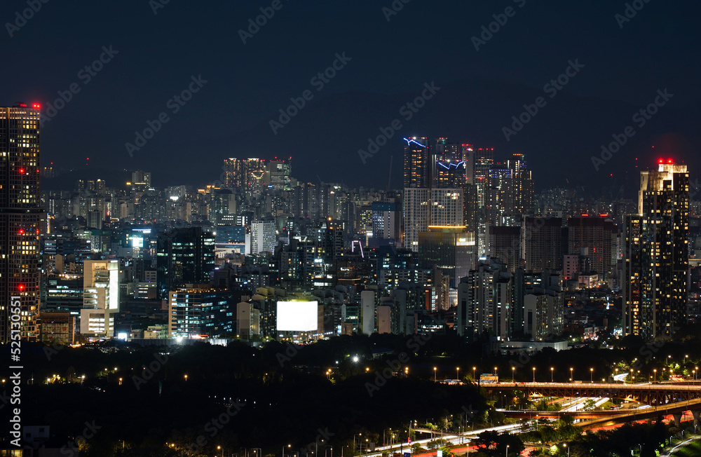 The night view of Jung-gu, Seoul, Korea