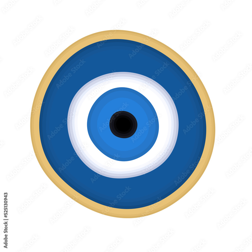 Vector bright illustration of circle amulet, evil eye. Isolated on white background. Vector bright illustration of circle amulet, evil eye. Isolated on white background.
