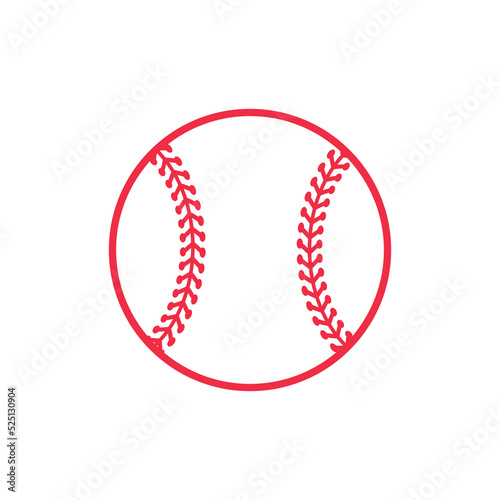 Photography Beautiful red stitch baseball ball vector Isolated on white background