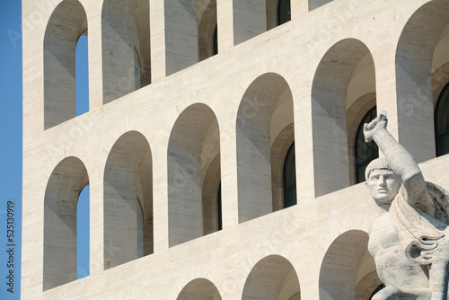 the Palazzo della Civiltà Italiana is in Rome in the EUR district. Loved by the futurists for its abstract appearance, it is called by the Romans Colosseum square. photo
