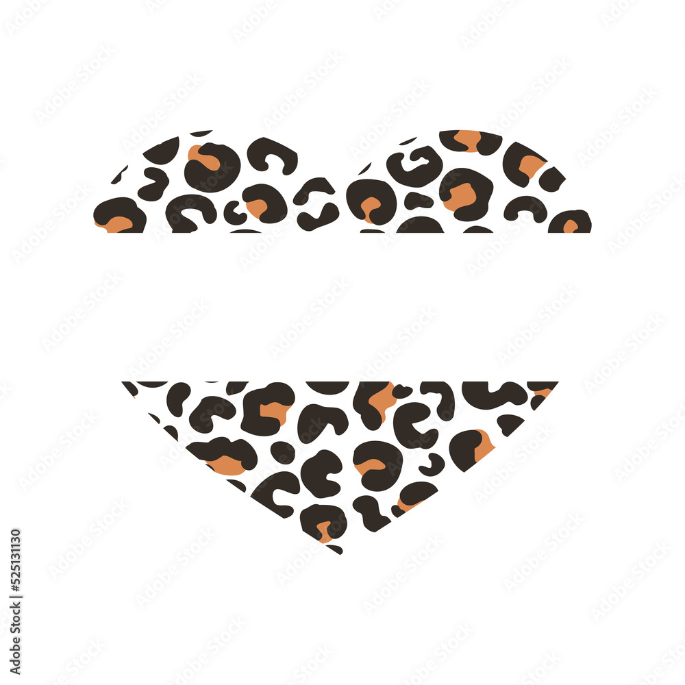 Fototapeta premium Heart shaped cheetah shirt pattern background Leave space for adding text. Isolated on background