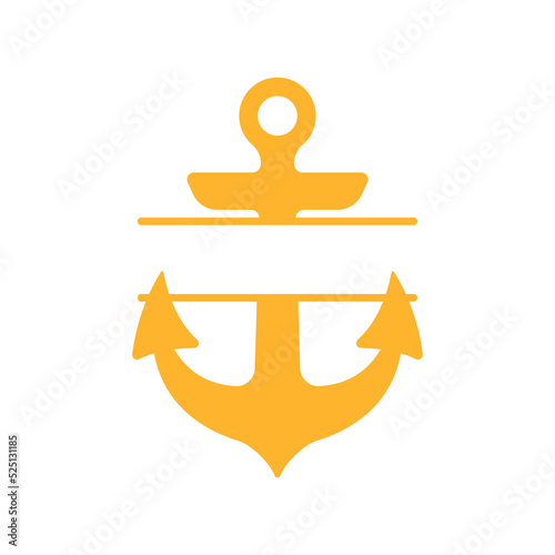 Fotografija Vector silhouettes of an anchor for a boat traveler in the ocean Isolated on background
