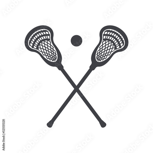 lacrosse sticks symbol icon vector illustration. Lacrosse monogram. isolate on white background. photo