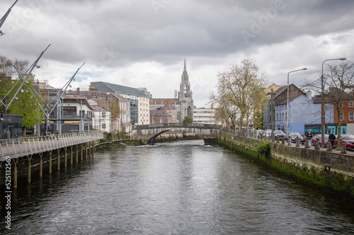 CORK, IRELAND. APRIL 04, 2022. View to the church from the embankment. Old city center. © Sirius1717