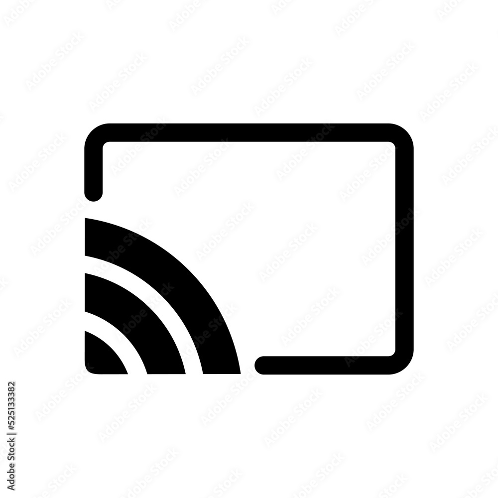 Cast Icon, isolated on white. User Interface Outline Icon. Cast Icon, isolated on white. User Interface Outline Icon.